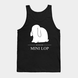 Mini Lop Rabbit White Silhouette Tank Top